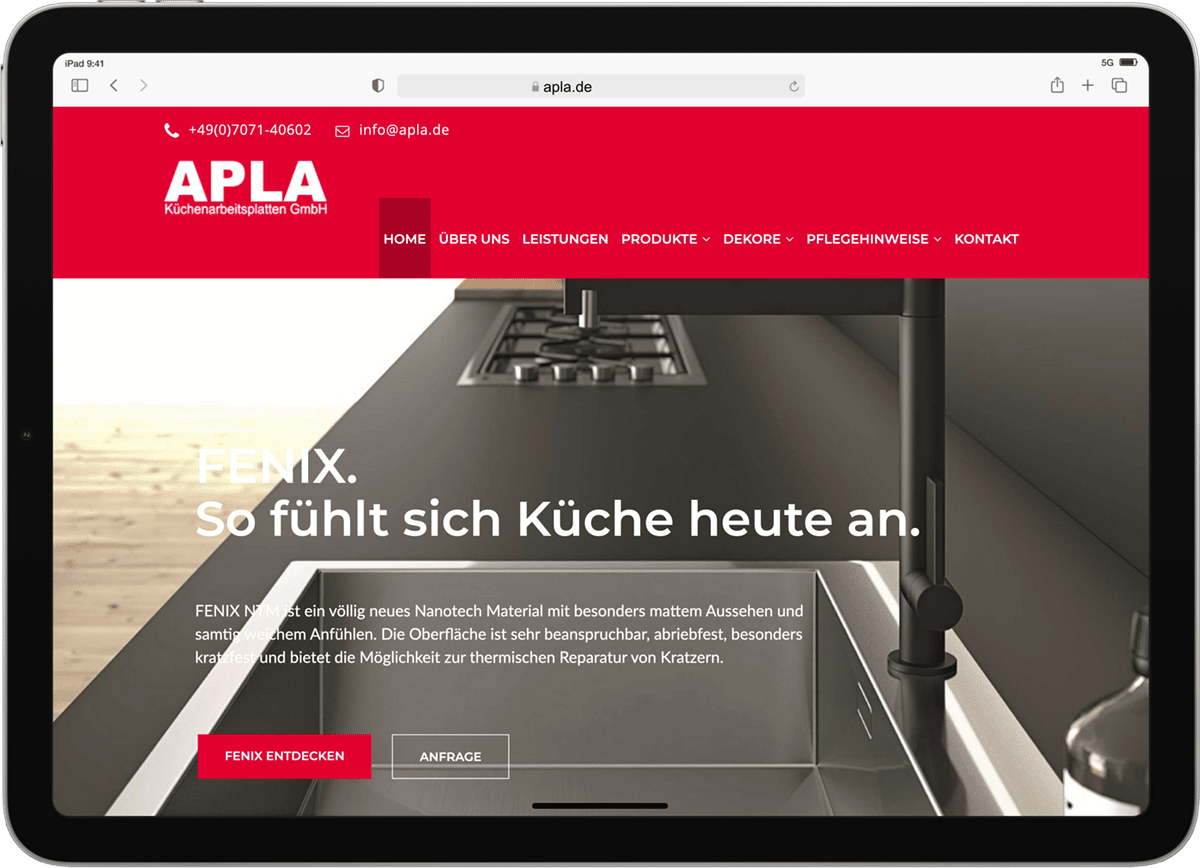 APLA Küchenarbeitsplatten GmbH: Corporate Website, WordPress