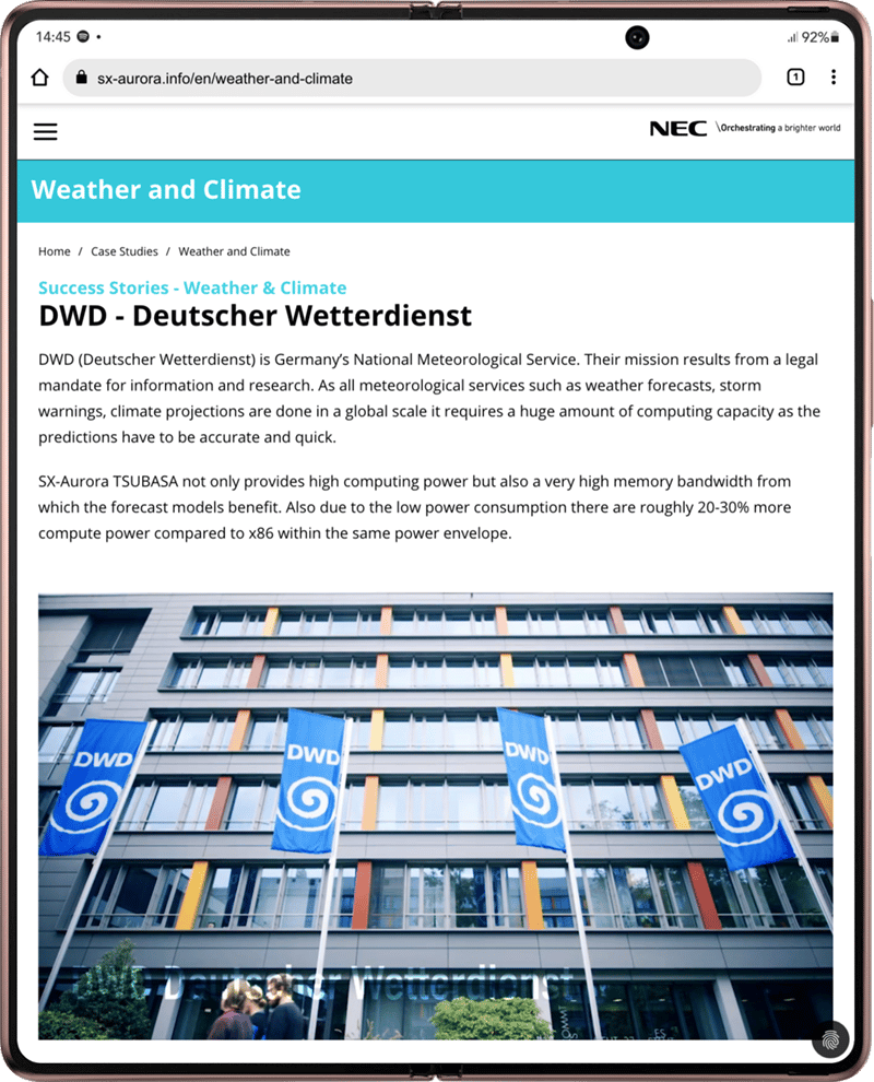 NEC Deutschland (HPC): SX Aurora Microsite, TYPO3