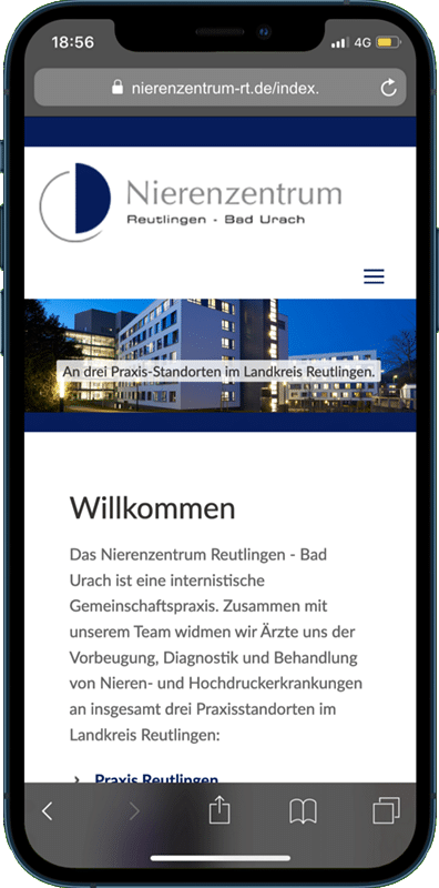 Nierenzentrum Reutlingen: Website