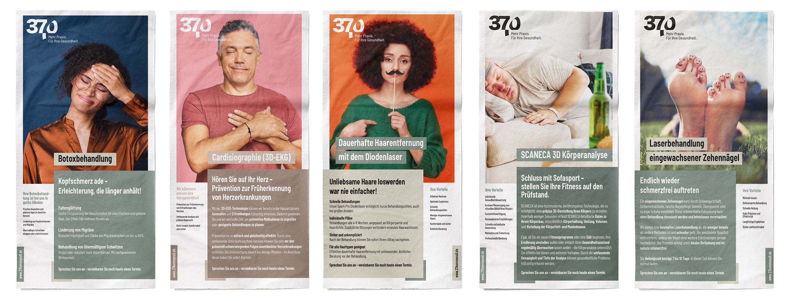 37kommanull Poster mit Leistungen der Praxis