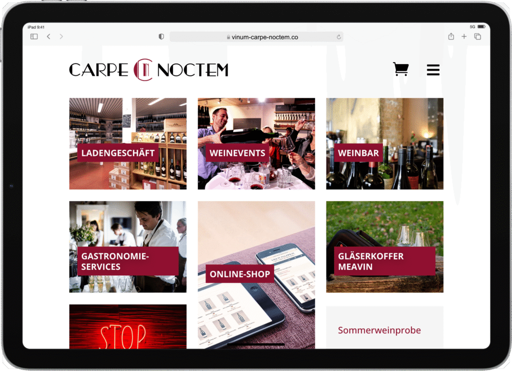 Vinum Carpe Noctem: WordPress Website