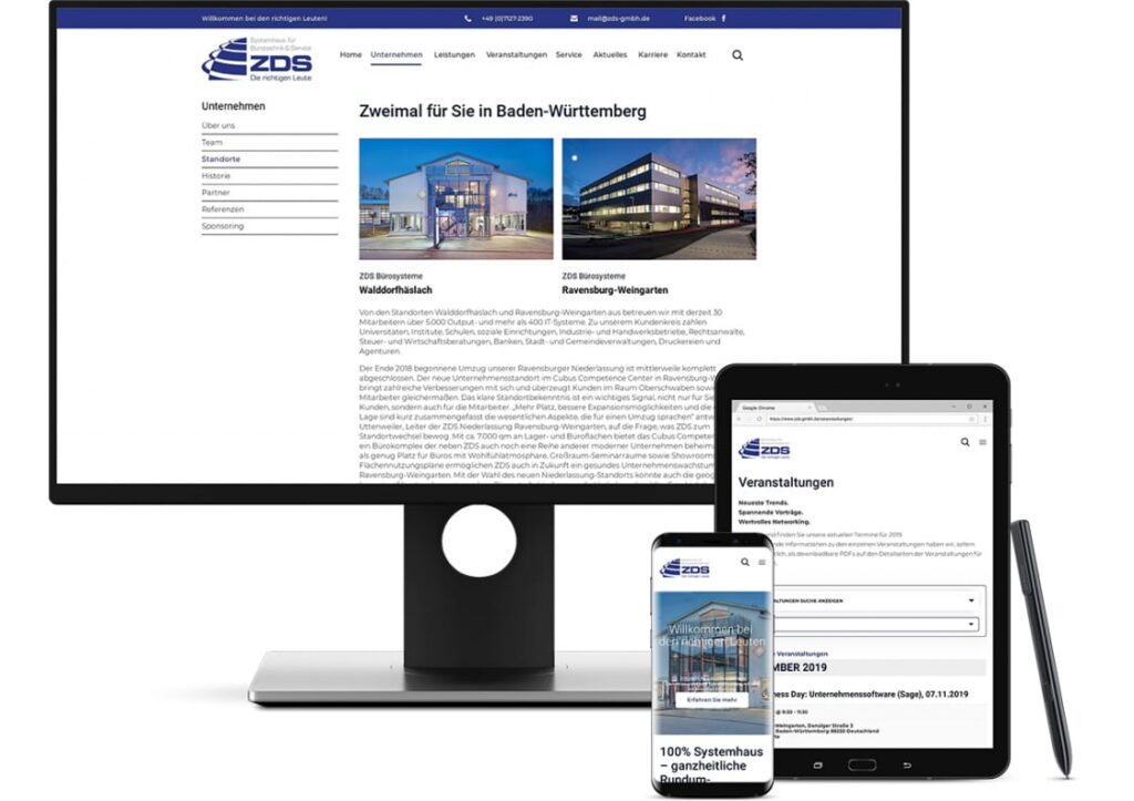 ZDS Bürosysteme Vertrieb & Service GmbH: Corporate Website (WordPress)